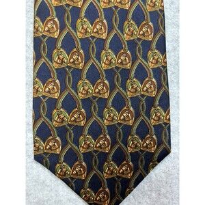 Fumagalli Tie Geometric Horses And Stirrups Silk Made In‎ Spain